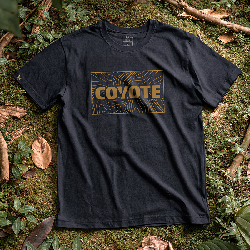 Koszulka Coyote Mapa Topograficzna Black Czarna